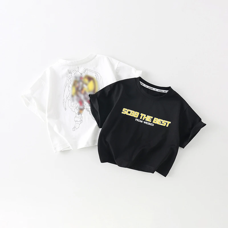 SCBEBE儿童T恤2025夏季新款时髦洋气百搭休闲中小童男童卡通AX663