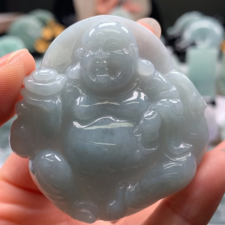 翡翠未镶嵌颈饰逍遥佛福利卡厚10+