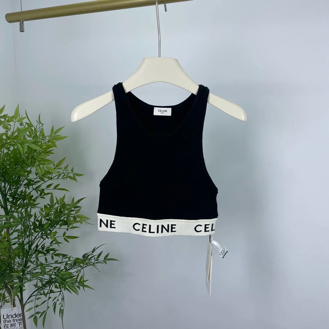 99新 Celine/思琳 Lisa同款 徽标背心 M码/Q新/吊牌 YM0274