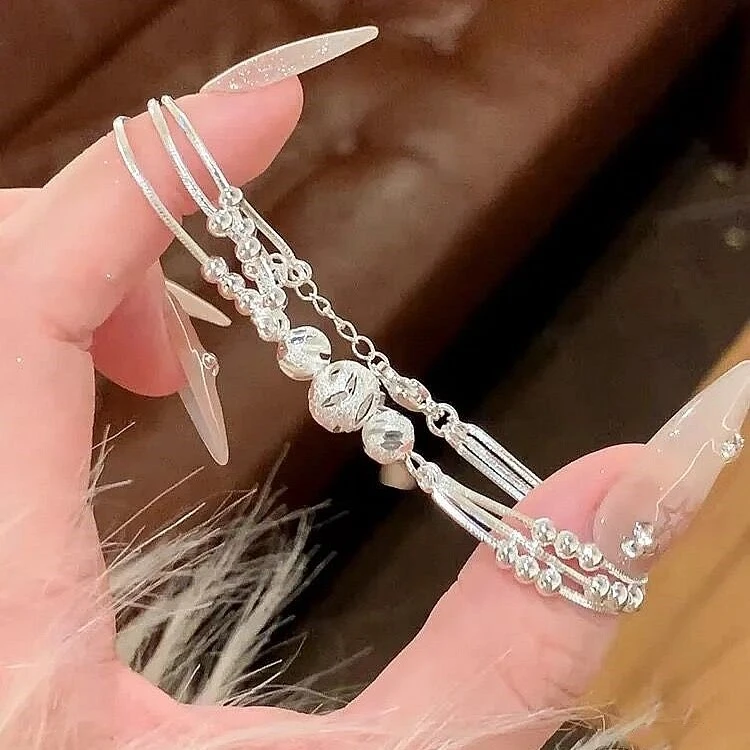 足银手链 三生三世纯银手錬女款999足银轻奢小众精致转运闺蜜情人