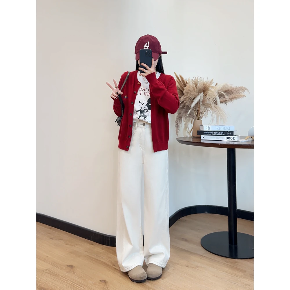 阔腿牛仔裤女高腰小个子2025春季新款宽松百搭显瘦垂感正品拖地裤