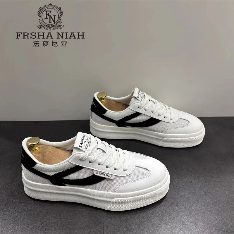 法莎尼亚男士低帮气质板鞋男轻便防滑厚底耐磨时尚潮流百搭休闲鞋