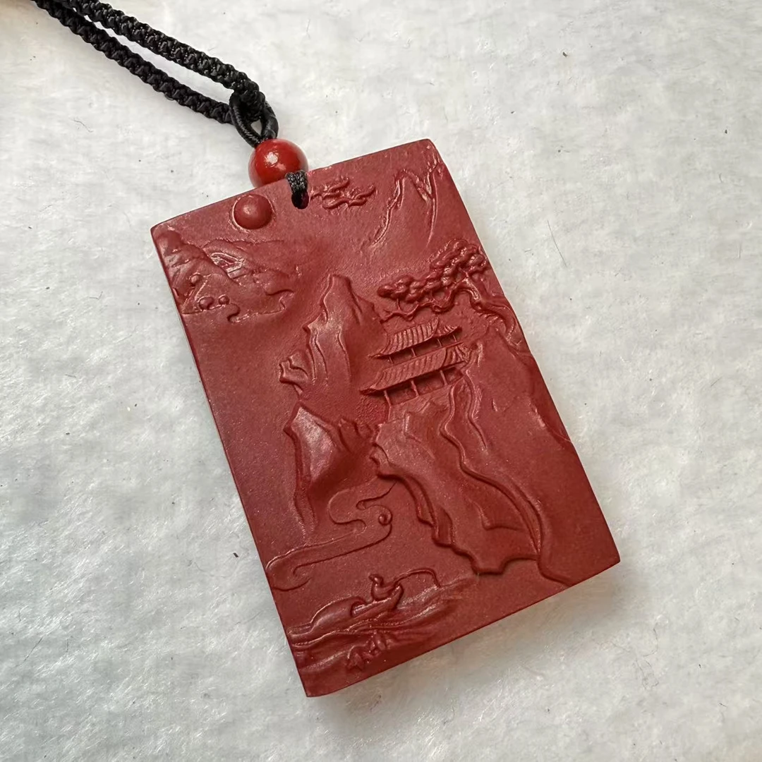 天然辰砂精美设计款吊坠*XJ004