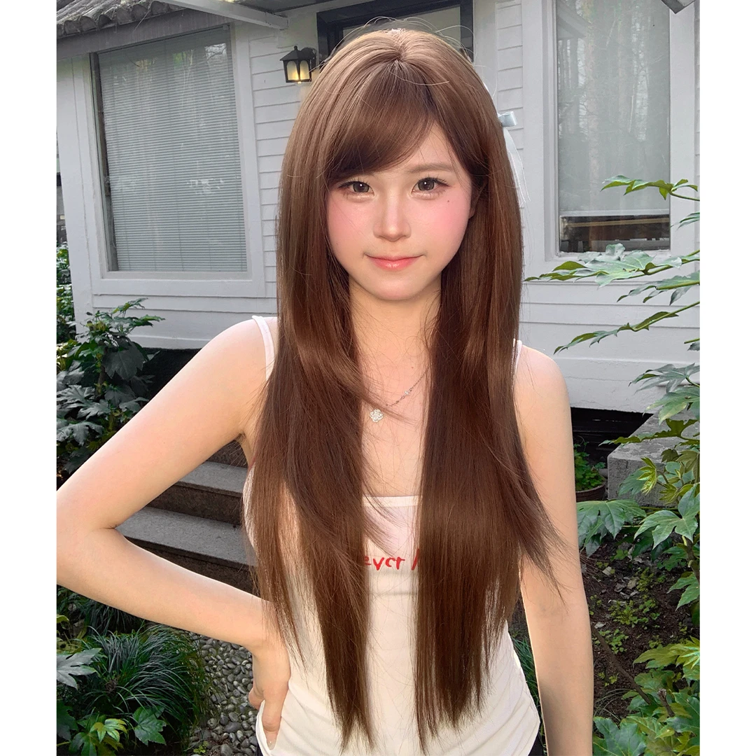 『焦糖蛋糕』AG假发女长发网红Lolita温柔纯欲风气质长直发jk全头套