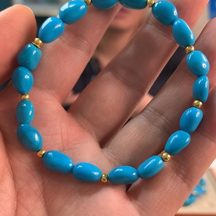 绿松石18K金镶嵌珠宝奇石