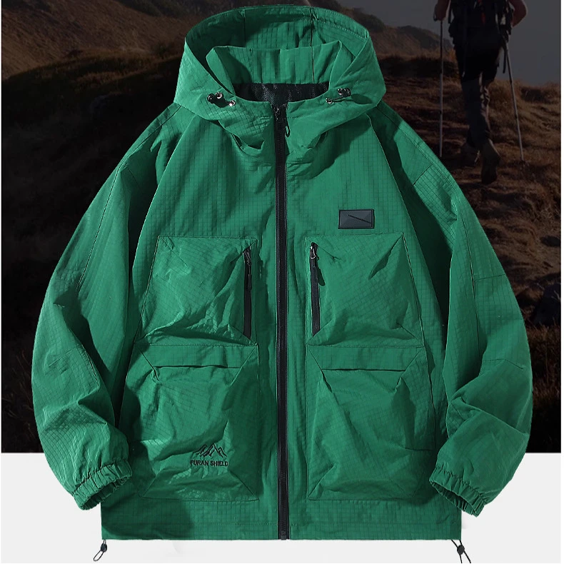 新款大码时尚工装机能连帽日系品质酷，拽，飒，风衣外套