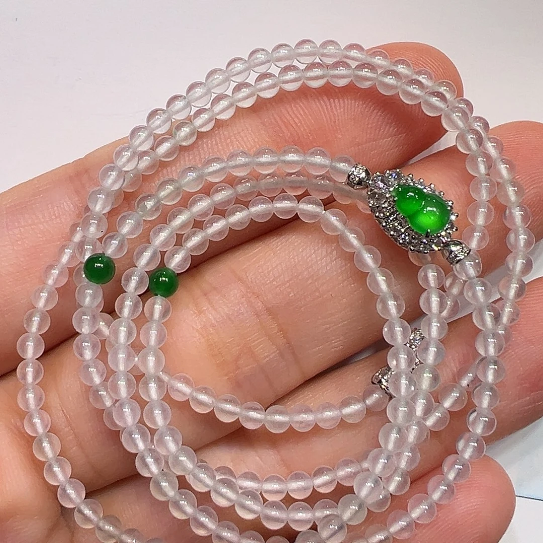 翡翠18K金镶嵌套链