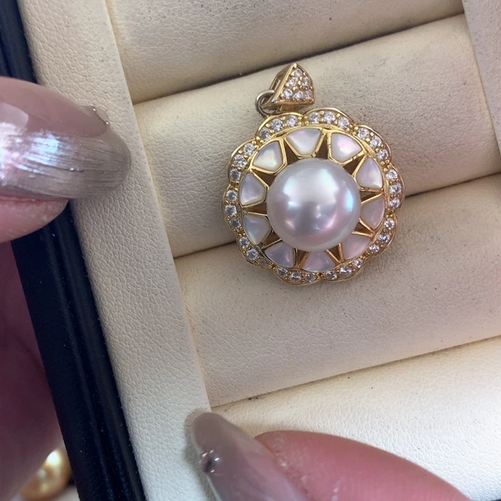 颈饰银S925镶嵌海水珍珠