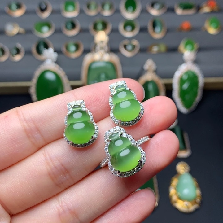 和田玉银S925镶嵌戒指