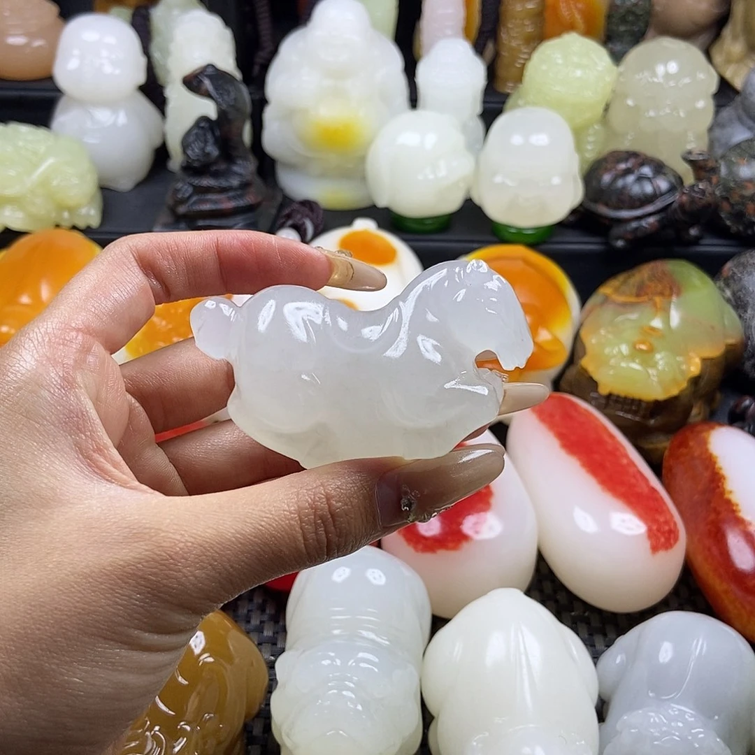 无花朵原石雕刻把件