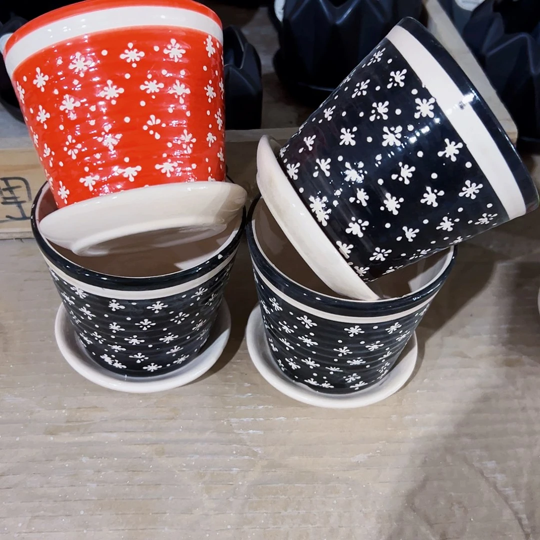 有孔，外贸尾单陶瓷花盆凑单10米包邮