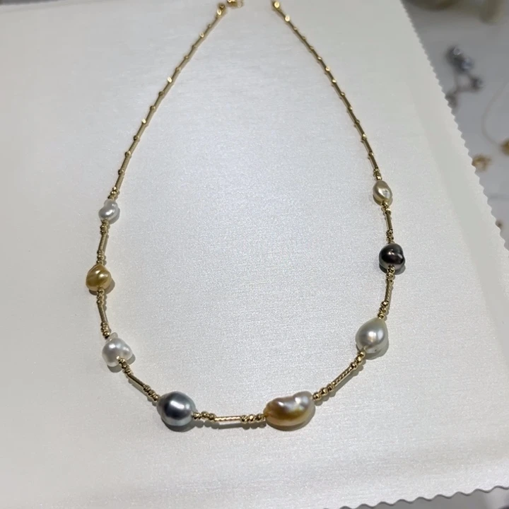 海水珍珠颈饰18K金镶嵌玲*学