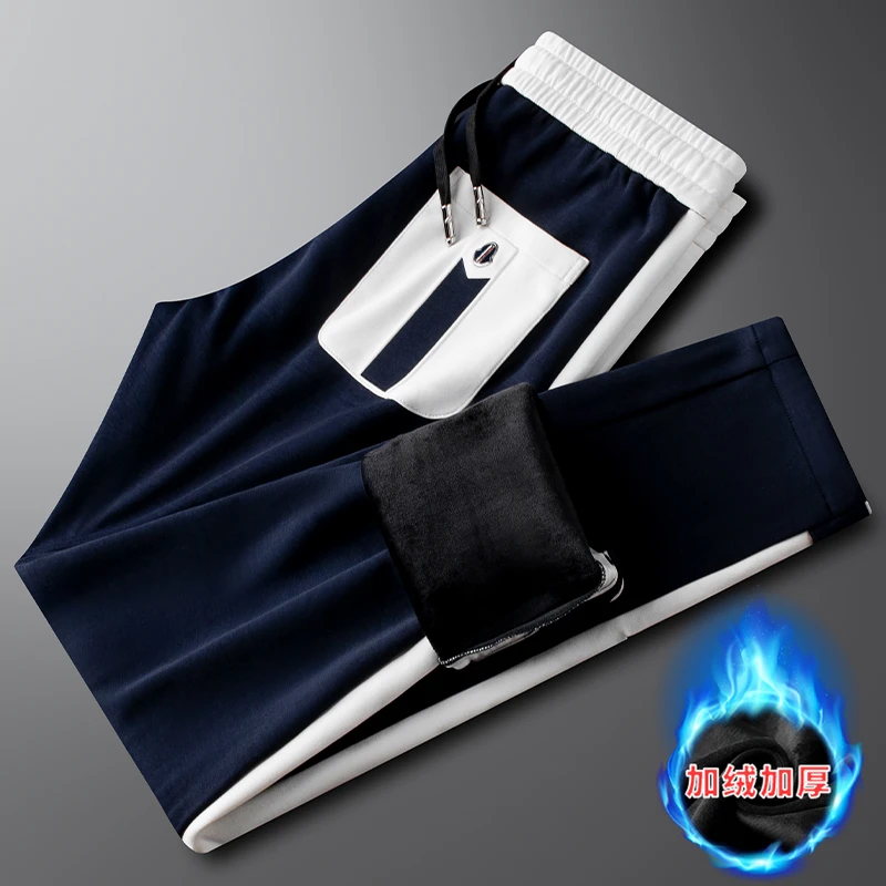贾鲁萨加高端时尚太空棉休闲运动裤男士潮牌秋冬修身小脚直筒卫裤