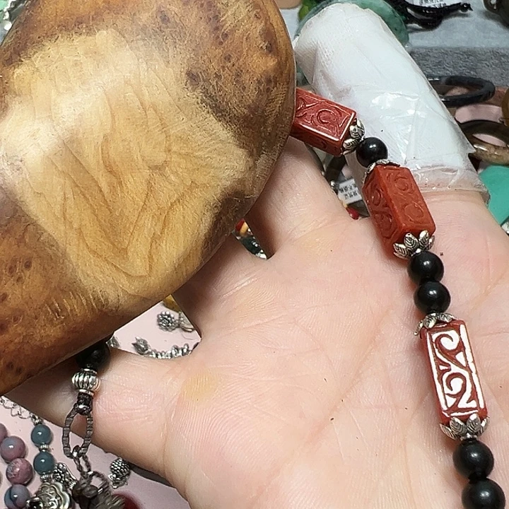 天***树大理石磁石单圈手串单圈手串单圈