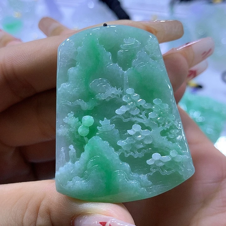 翡翠未镶嵌颈饰天然翡翠A货吊坠