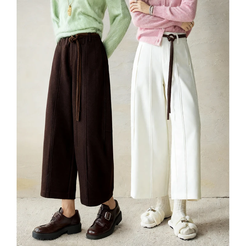 NAGUAGU/南瓜谷【半永久修腿裤】定制暖感纱女装休闲裤FX4KZ0490-A