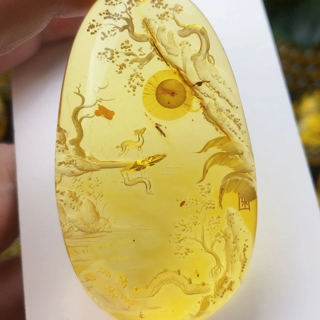 【闪购商品】琥珀（花珀）吊坠(不含链)未镶嵌
