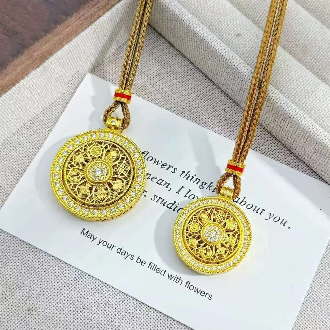 合金吊坠 吉祥八宝罗盘吊坠气质时尚百搭复古经典潮流不掉色