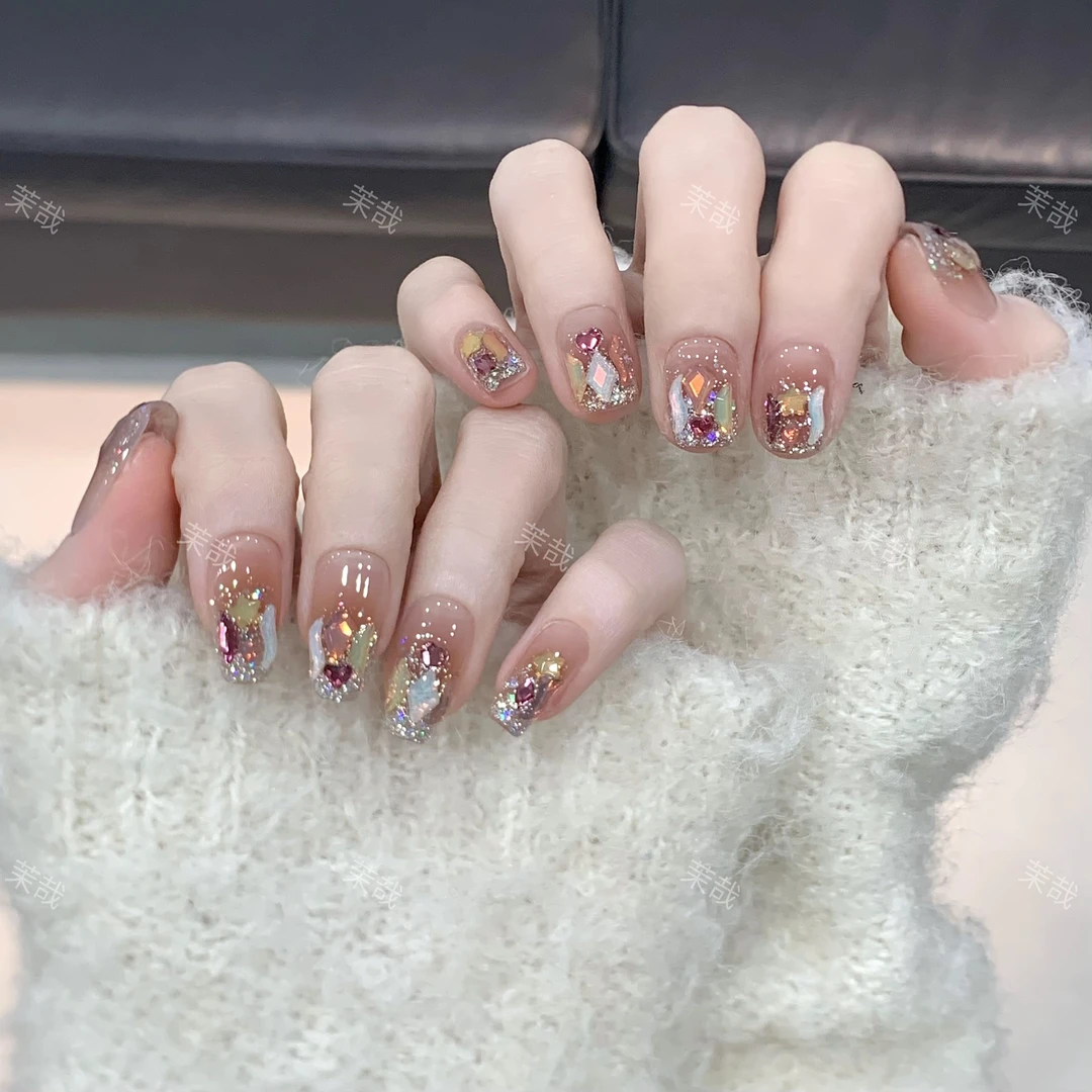 茉哉一珞【糖果派对】纯手工定制美甲拆卸穿戴甲A3518