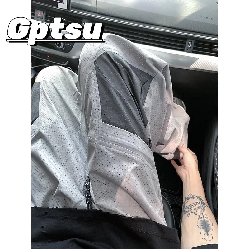 GPTSu网格透气工装裤男夏季薄款潮牌速干裤子美式机能登山冲锋裤