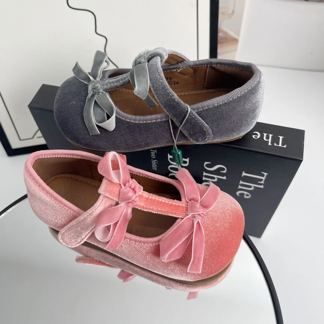 IAMINUU不限季节绒面春秋法式甜美皮鞋童鞋单鞋欧若女宝宝鞋子