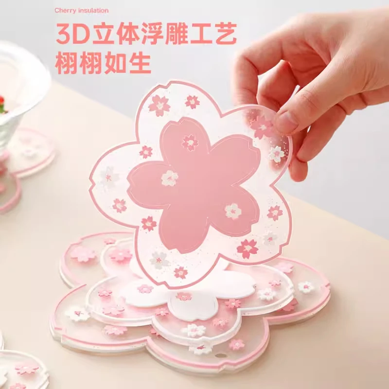 樱花隔热垫软胶防烫餐桌垫耐热锅垫砂锅垫子家用耐高温餐垫碗杯垫