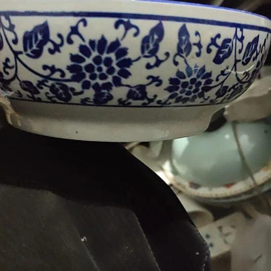 瓷青花汤盆口径25