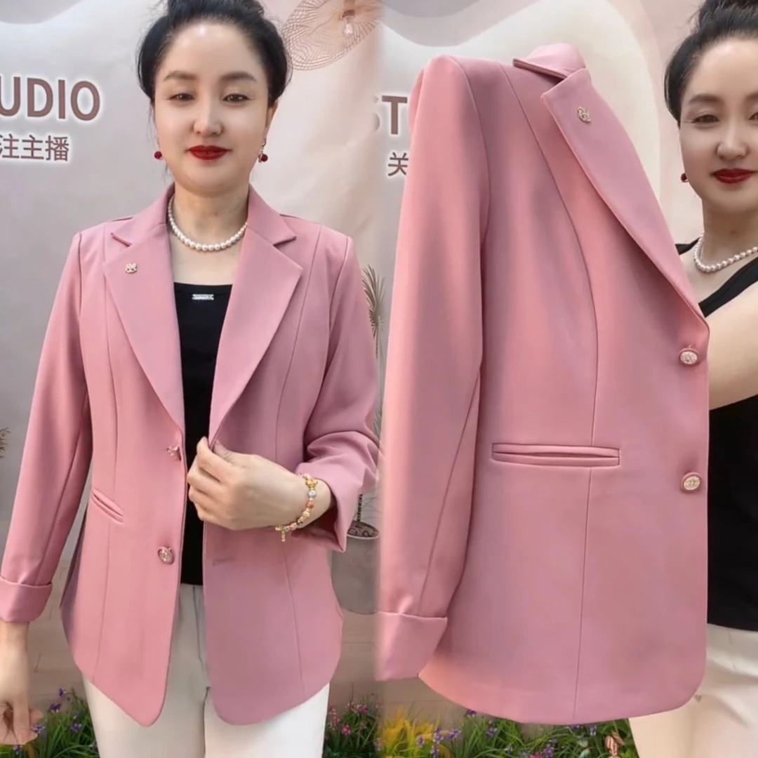 2025年气质减龄西服春夏季薄款半衬彩色修身时尚精品西装外套爆款