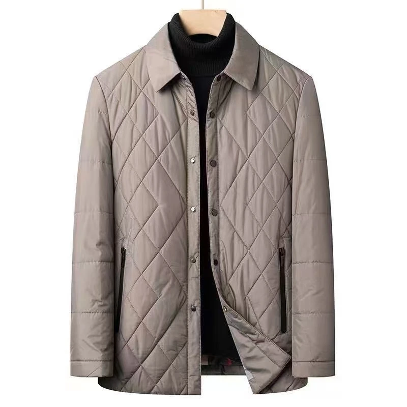 男士商务行政休闲翻领百搭高端薄款棉夹克外套/219911