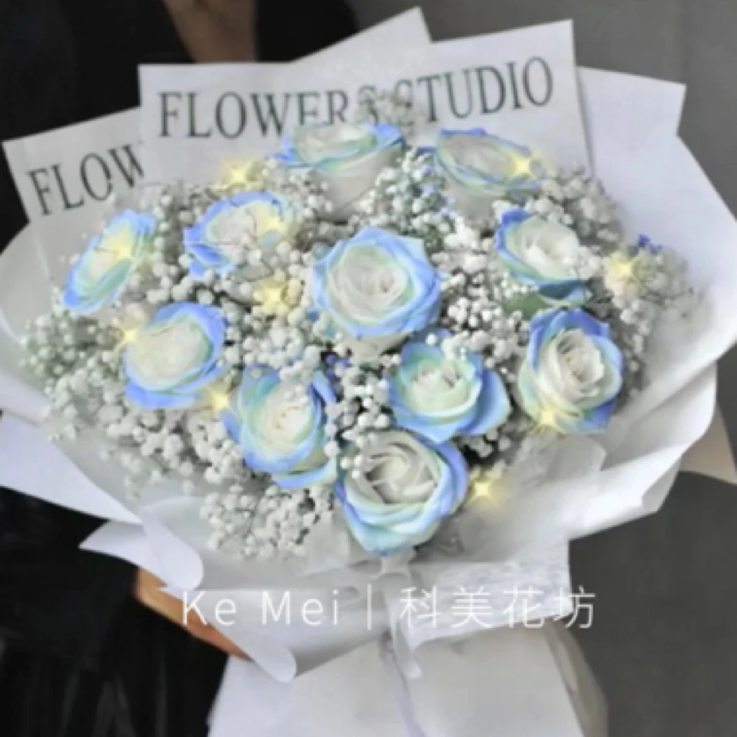 星辰大海-11朵白玫瑰鲜花花束汶上小时达同城配送