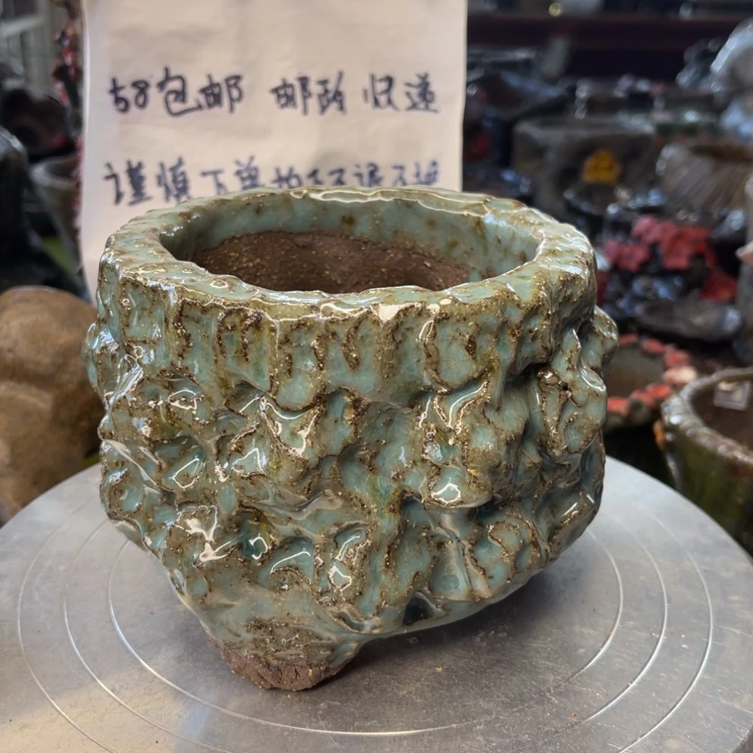 红陶粗砂陶瓷花盆