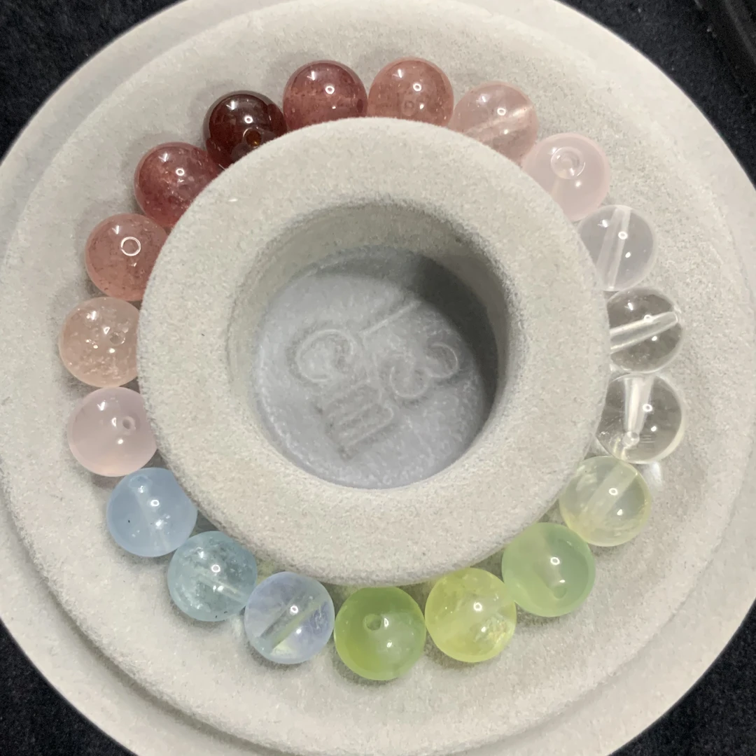 铜合金石英石手链 IcIc*彩虹天然Crystal手串