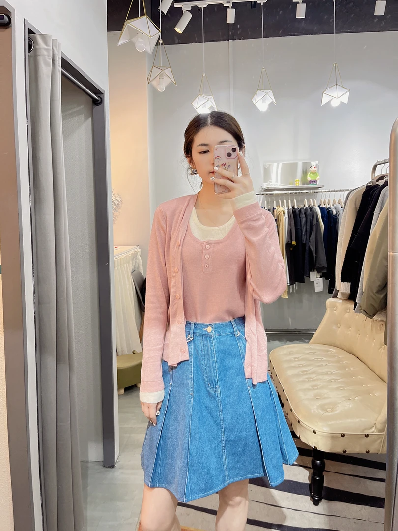 韩国新款显瘦高腰时尚牛仔裙