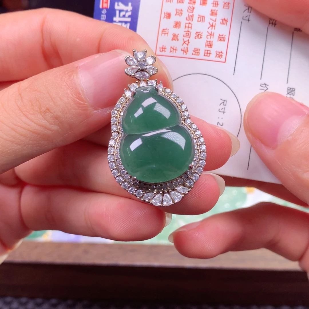 颈饰银S925镶嵌翡翠翡翠