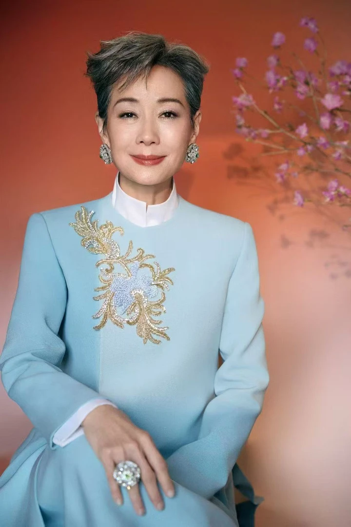 【张羽推荐】LA MAISON JADE玉琼 25春晚叶童同款国风蓝色上衣