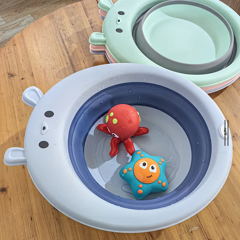 婴儿折叠洗脸盆初生宝宝洗脚洗屁屁盆儿