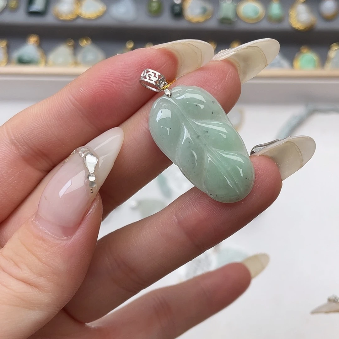 翡翠银S925镶嵌吊坠(不含链)
