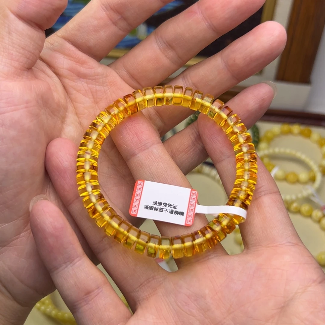 琥珀未镶嵌裸石8mm花珀014