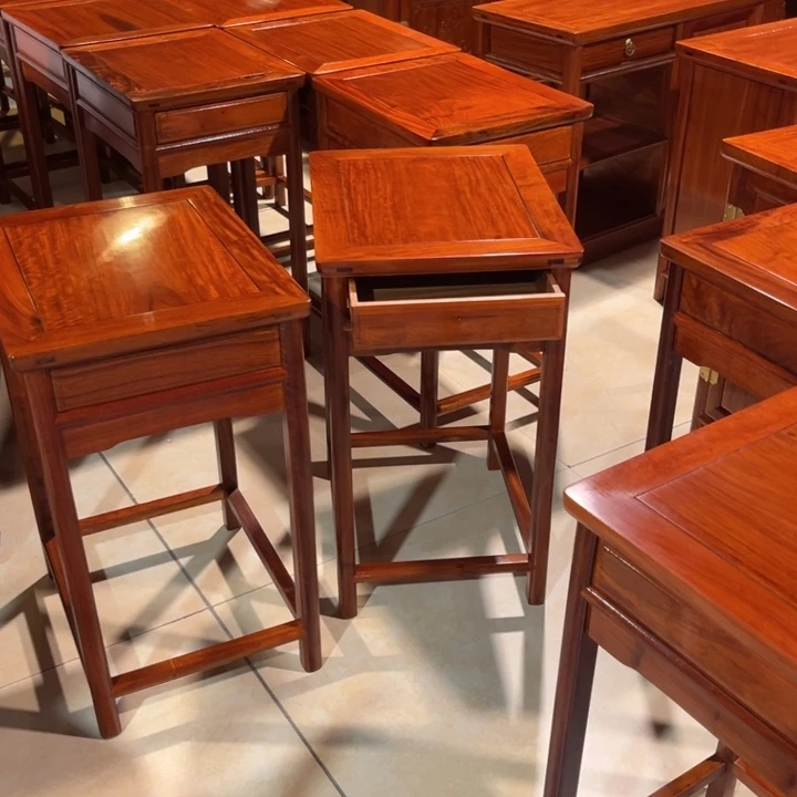 无***哥紫檀木类书架缅花茶几