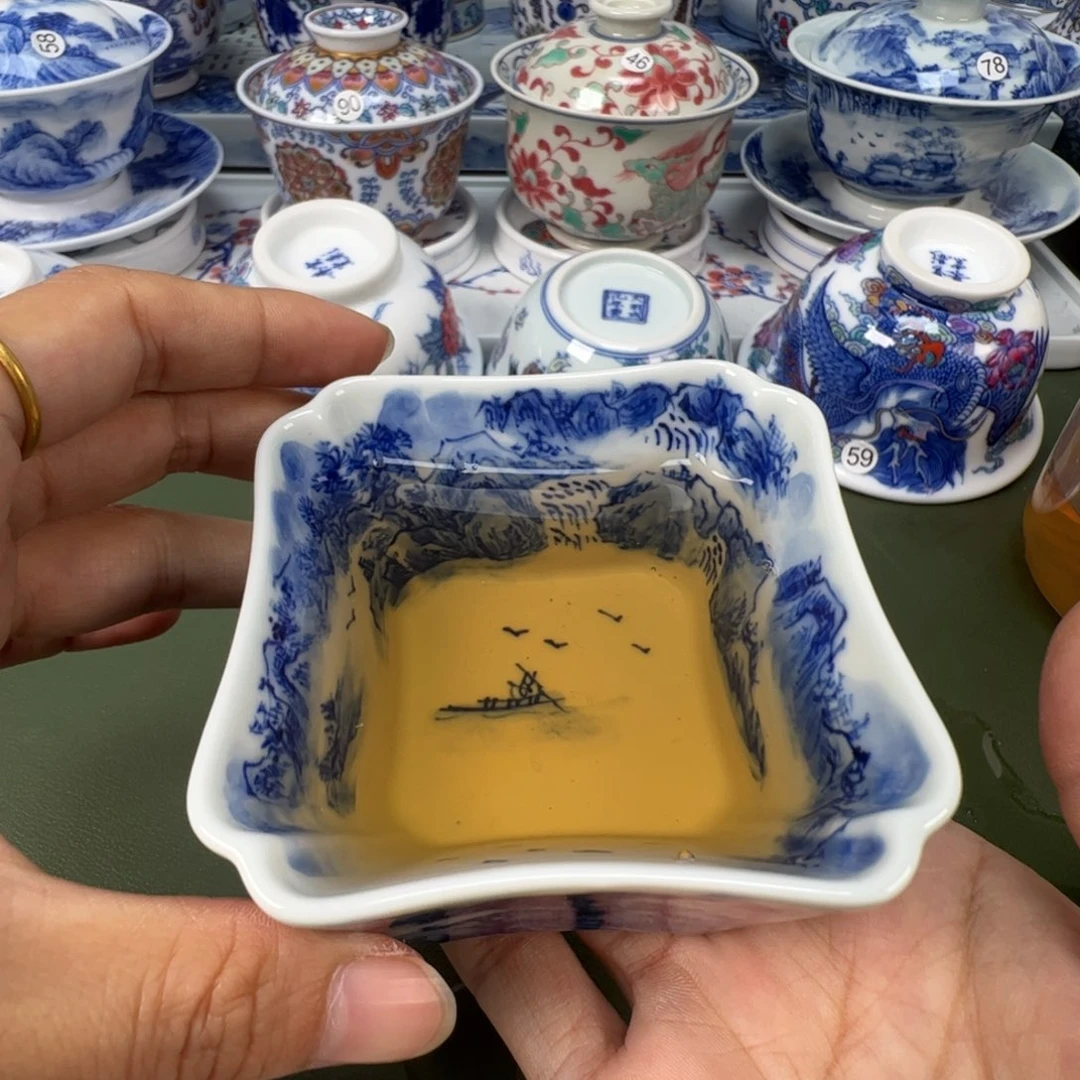 陶瓷景德镇纯手工纯手绘茶具木木