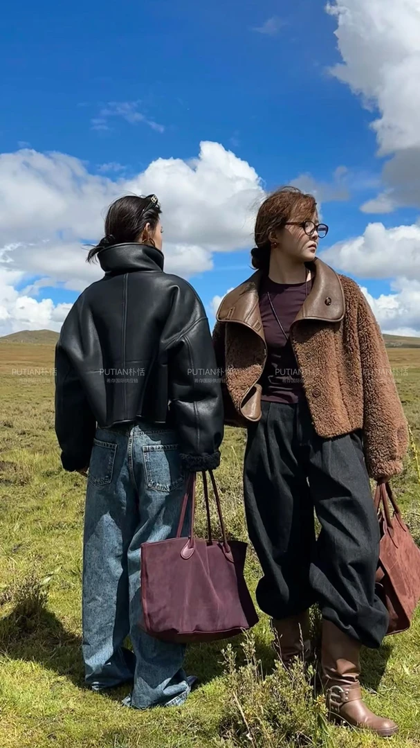 PU TIAN（131#）复古机车美拉德风外套kc