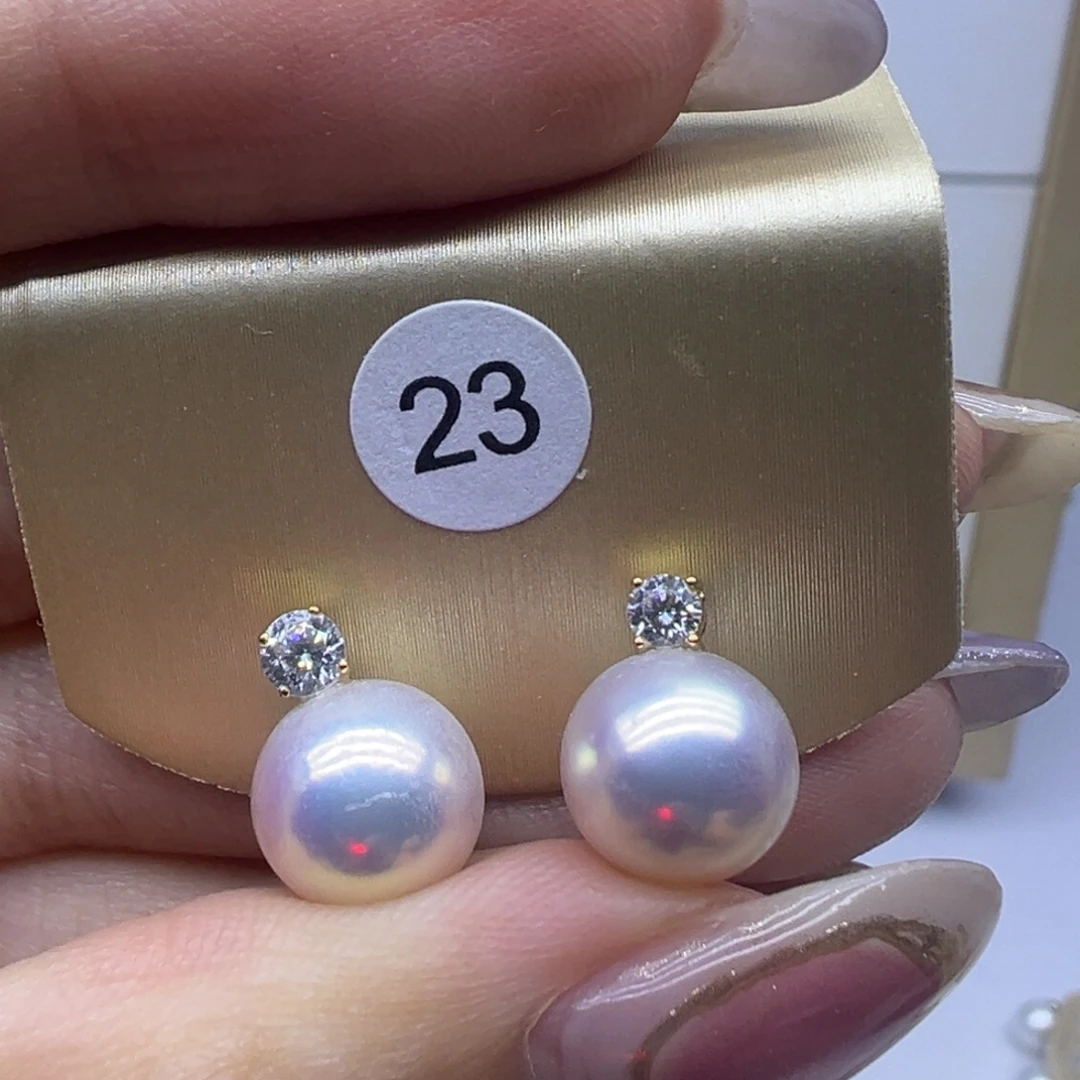 耳饰淡水珍珠18K金镶嵌