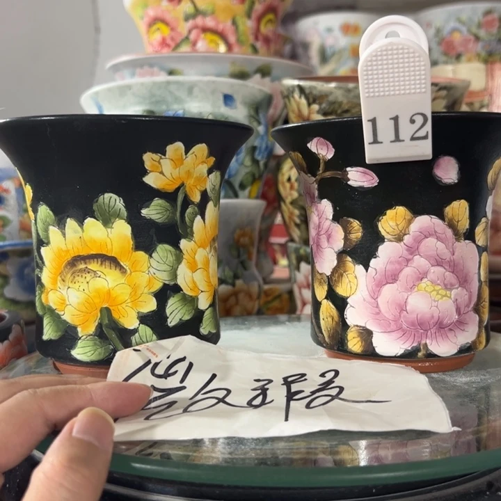 景德镇手绘花盆满38包邮偏远地区除外
