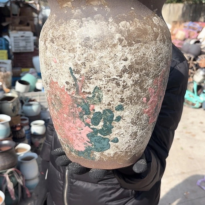 红陶油画口径20高度28