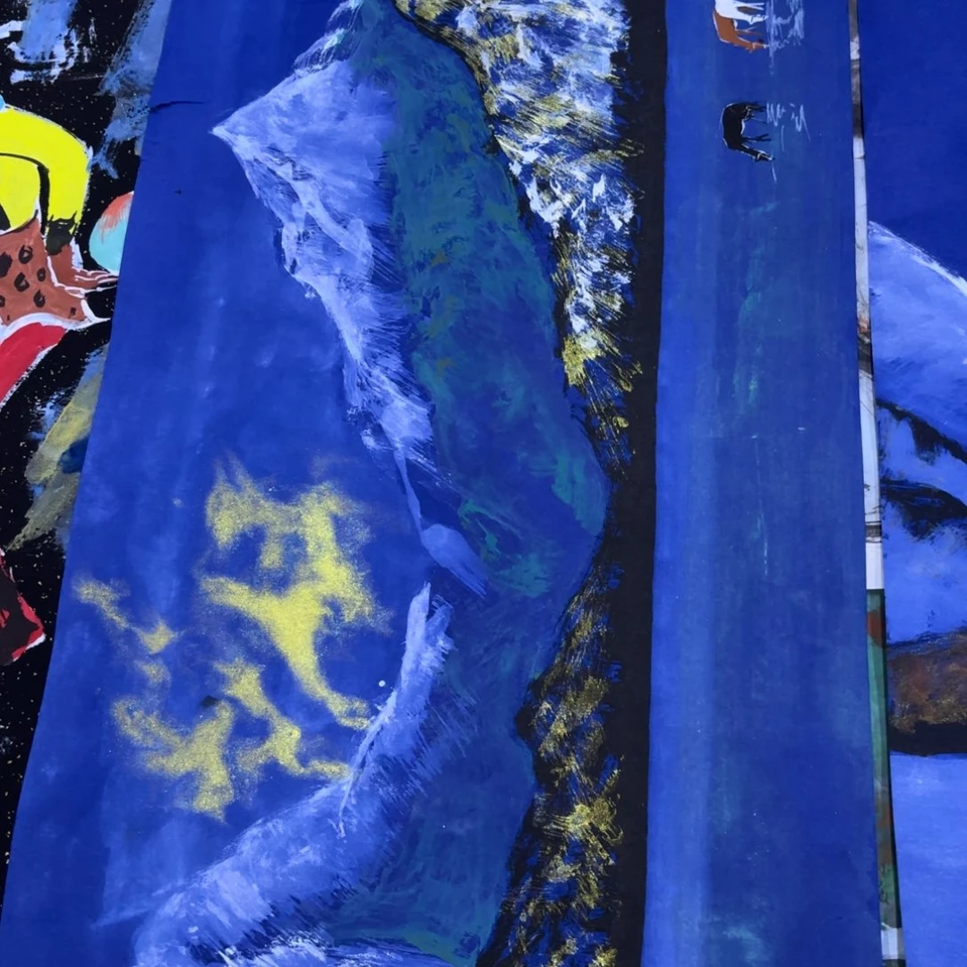 国画天***?许若文大圣重彩托裱