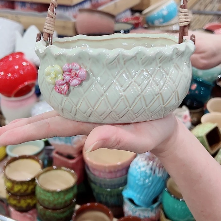 有孔，凑单福利满10元发货陶瓷多肉花盆！