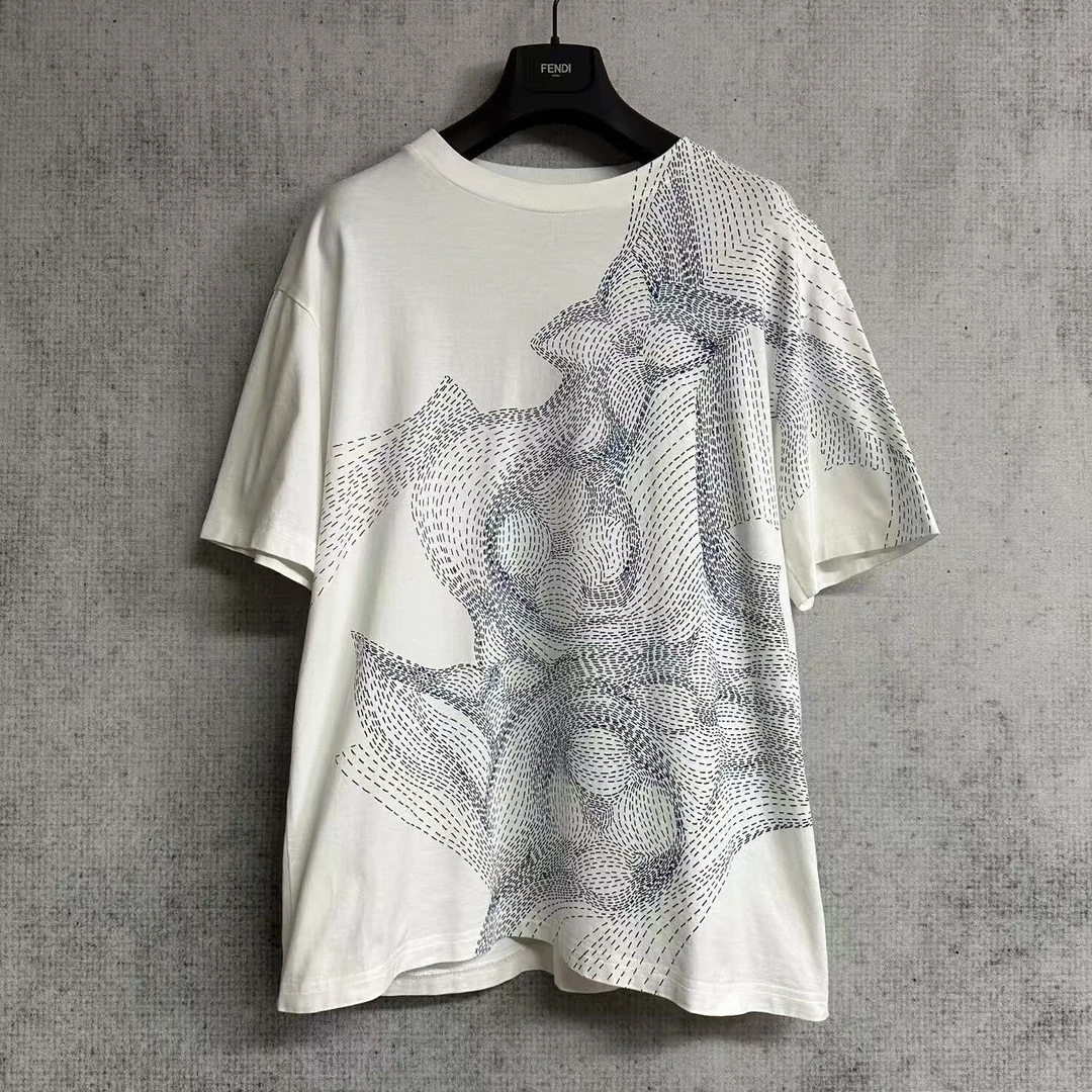 99新 LouisVuitton/路易威登 Lv素描3D飞线短袖/41882