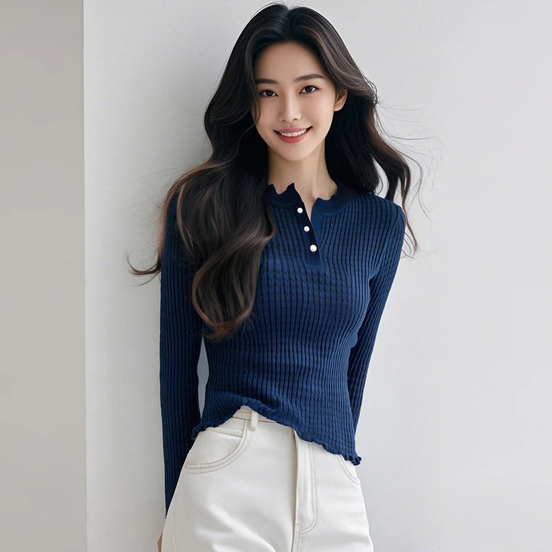 晚白【专享】2025上衣显白针织衫女25010827