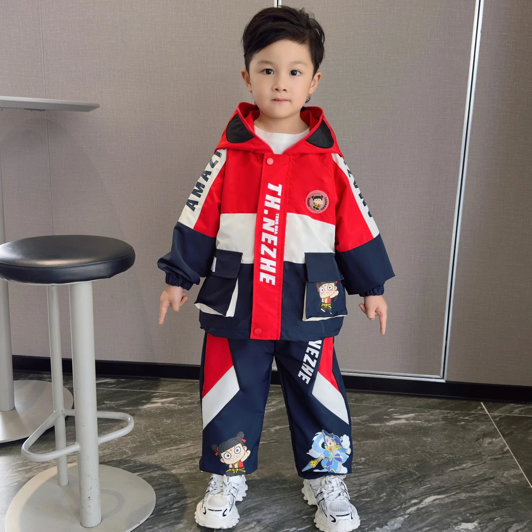 哪吒衣服男童秋装2025套装痞帅儿童装男宝帅气潮服春秋洋气男孩