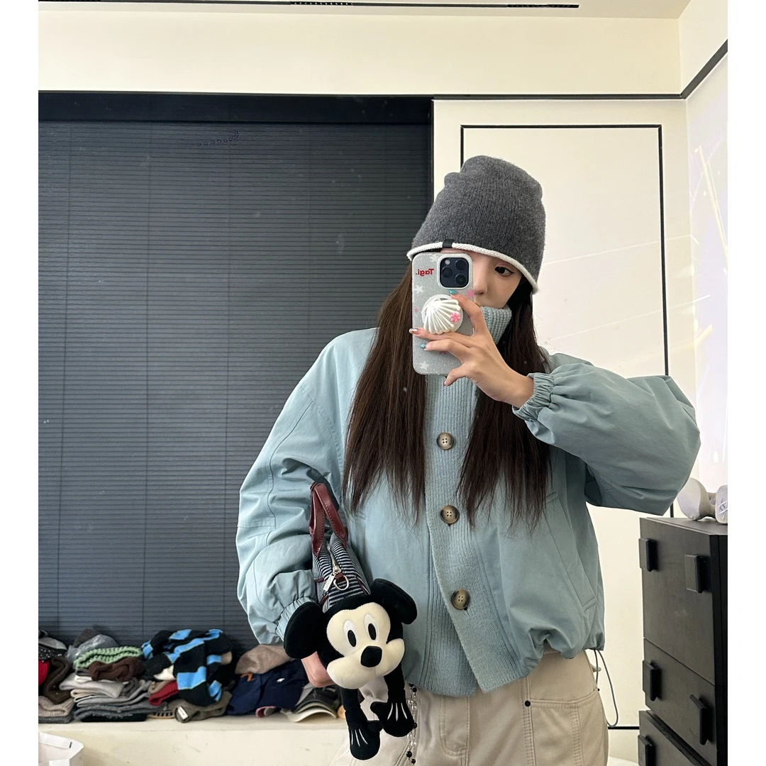 CHACHA【蓝莓】柳桥绒工装派克羽绒服